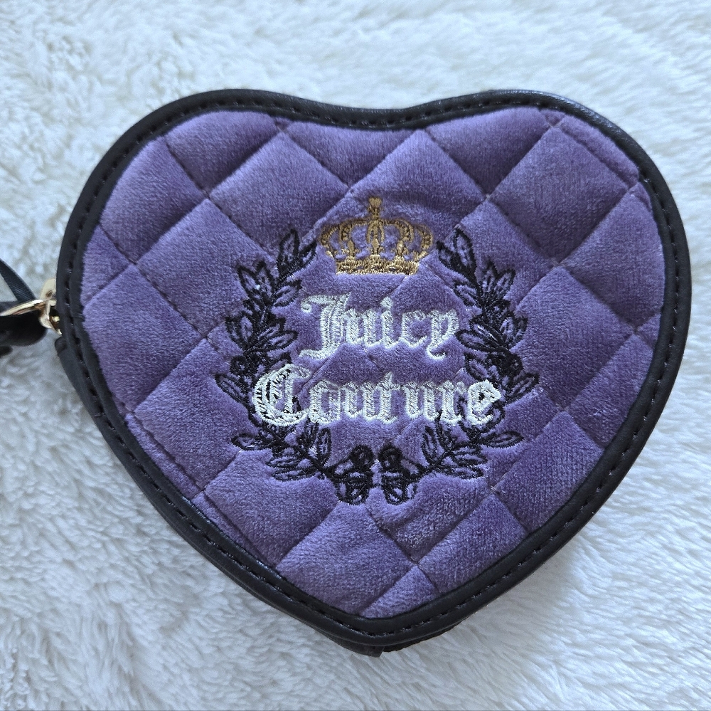 Juicy🍊 Couture Dusty Violet💜 Royal👑 Couture Heart🩷 Zip Around Coin Purse - Picture 14 of 16